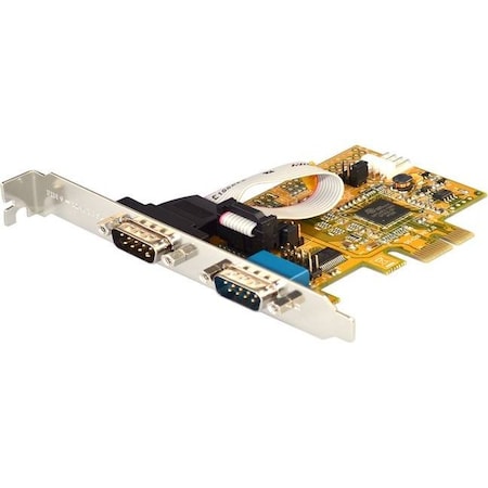 2-Port RS-232 PCI Express Card With Oxford Single Chip, Support Power Over Pin-9